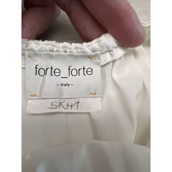 forte_forte Italy Size 0 IVORY Layered Design Silk Short Skirt - Picture 10 of 15